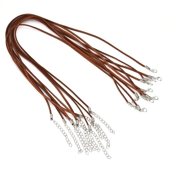 🔴 5 for $10 ONE BROWN Suede Leather Cord Necklace - Picture 3 of 3